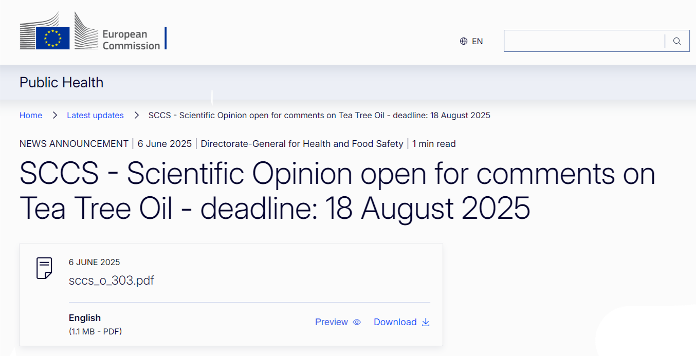 EU,SCCS,Cosmetic,Ingredient,Safety,Opinion