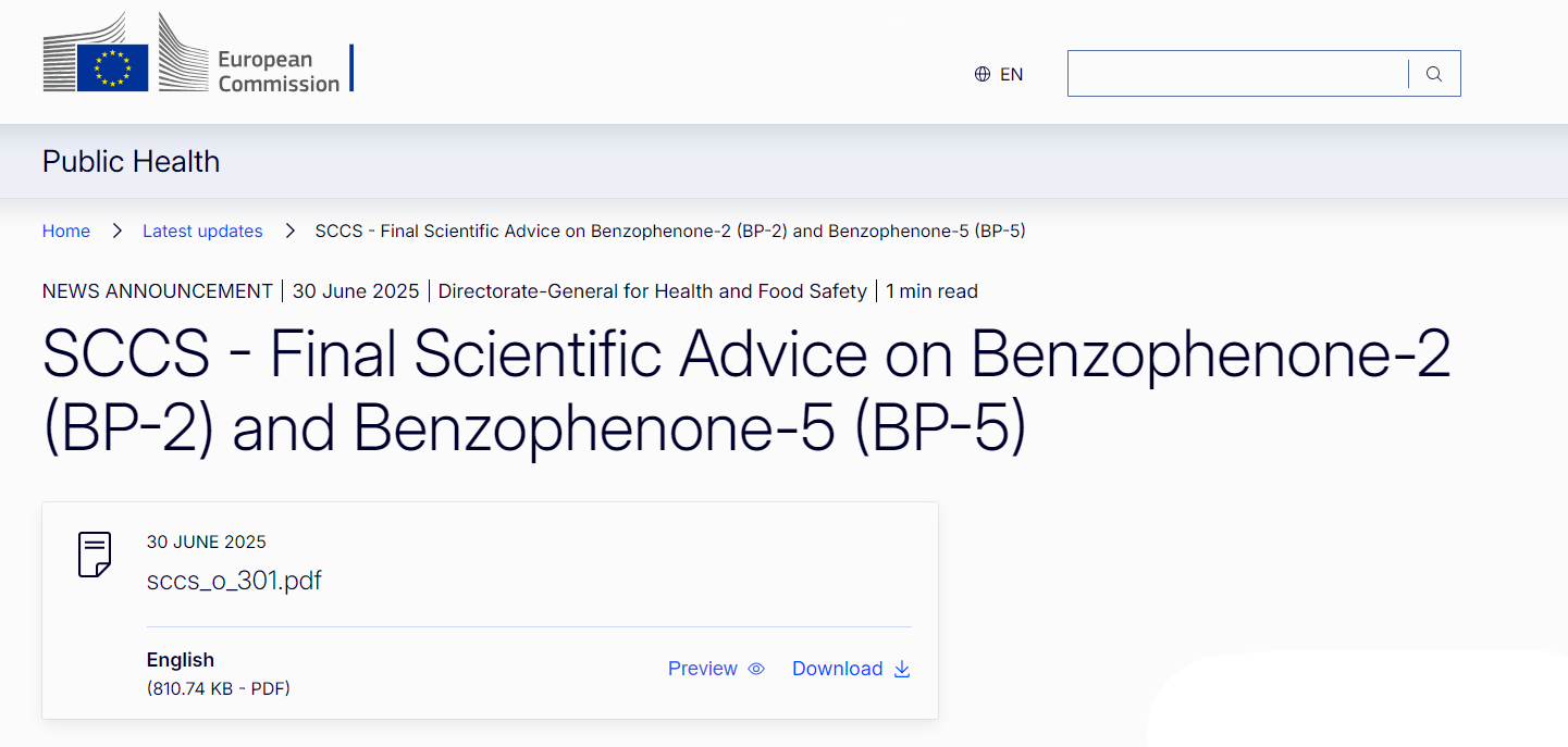 SCCS,EU,Cosmetic,Ingredient,Safety,Advice