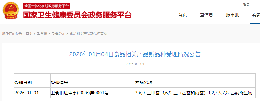 三新食品,受理動態,國家衛健委,香蘭素,天然香蘭素,食品添加劑