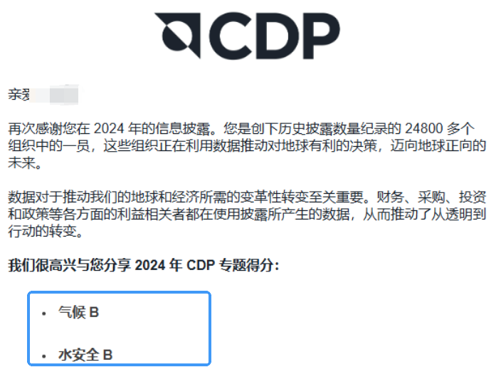 喜報,瑞旭,CDP問卷,B評級